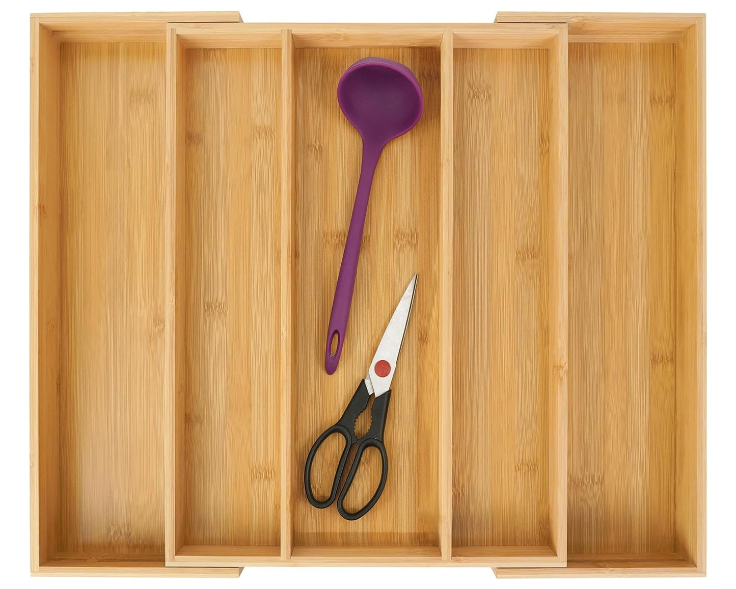 Utoplike Bamboo Expandable Kitchen Drawer Organizer Silverware Utensil Tray