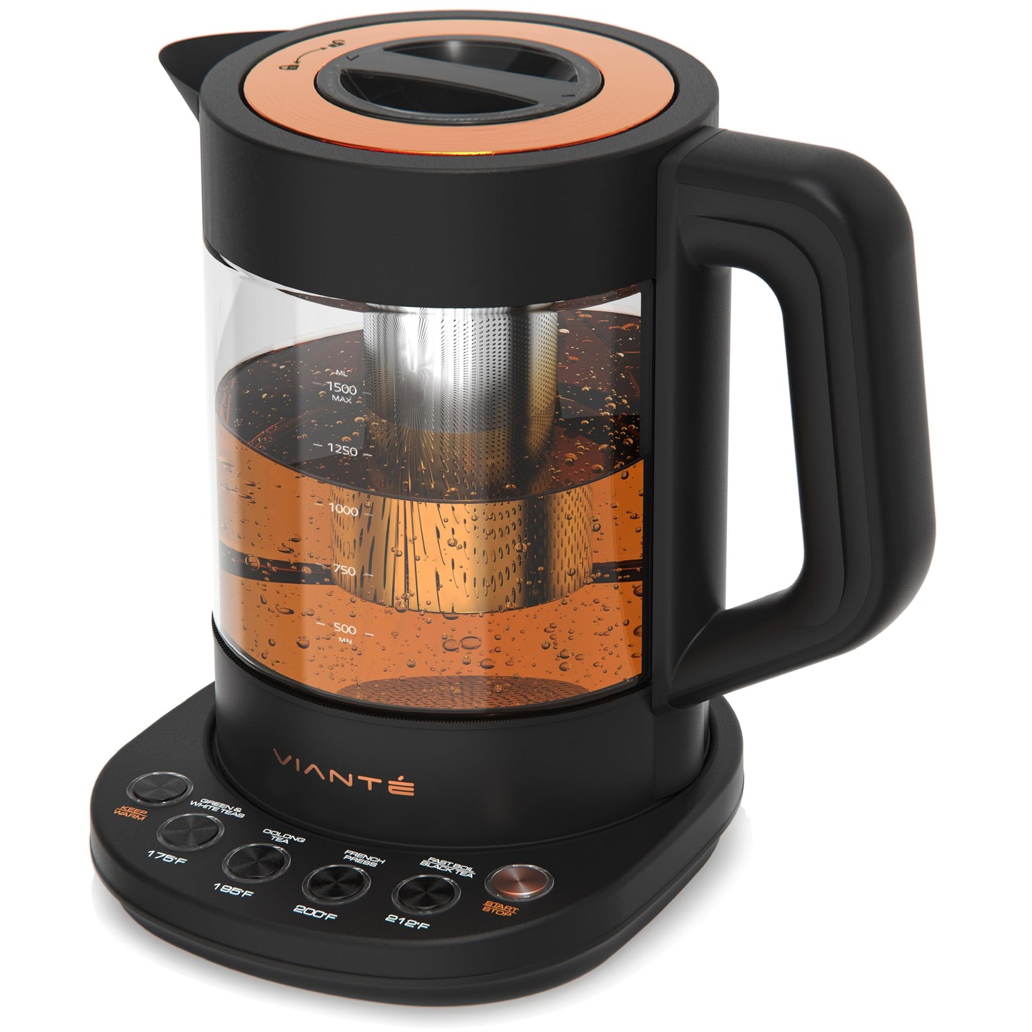 Viante Alba Electric Tea Kettle With Infuser, No Plastic, 1.5L