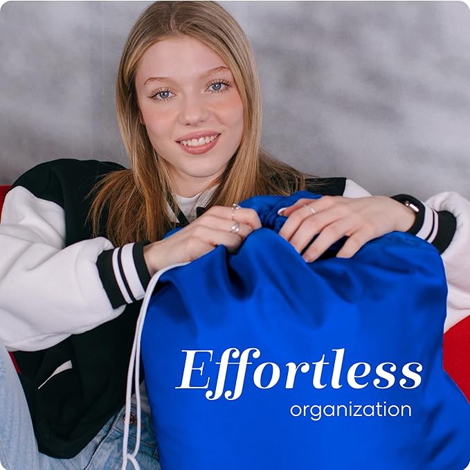 Nylon XL Laundry Bag - Locking Drawstring Closure, Machine Washable, These Large Bags Will Fit a Laundry Basket and Strong Enough to Carry up to Two Loads of Clothes (Royal Blue | 30" x 40")
