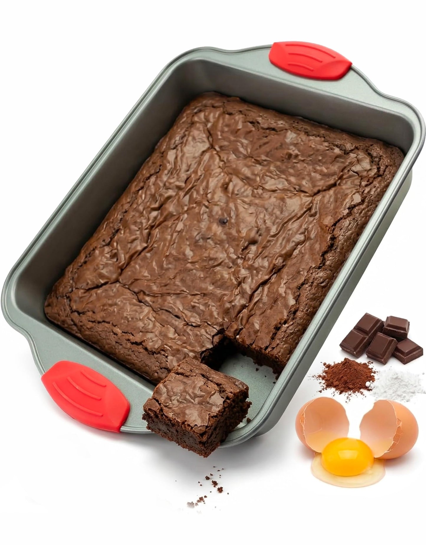 Boxiki Kitchen Non-stick 9x13 Rectangular Cake Pan - Durable Baking Pan for Oven Delights & Sheet Cakes - Non-Toxic, PTFE & PFOA Free