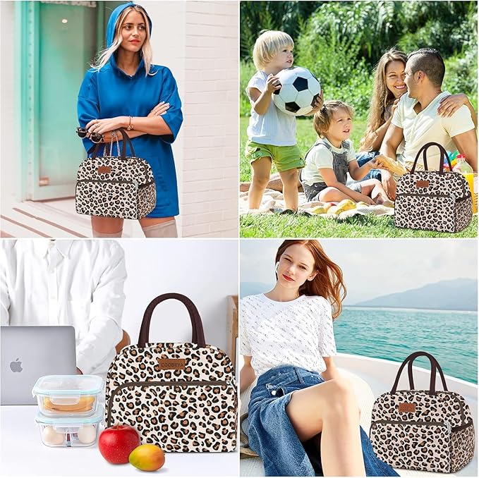 Coobiiya Lunch Box Lunch Bag for Women Adults Men, Reusable Cute Lunch bag - Leakproof, Insulated Lunch Box Tote with Large Capacity, Cooler Container for Work/Travel/Office