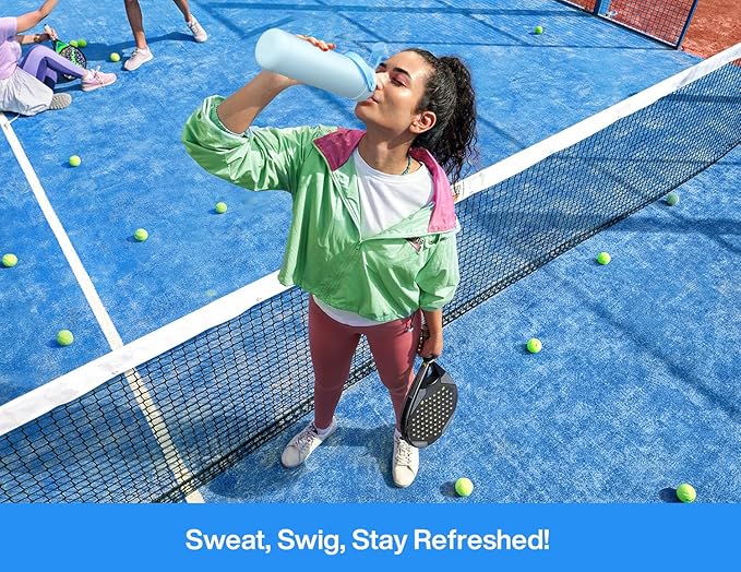POWCAN 26 oz Insulated Water Bottle with 2-in-1 Straw and Spout Lid, Keep Cold 24H, Leak-Proof, Fits in Car Cup Holder, Stainless Steel Water Bottle for Sports, Travel, Gym, and School (Bubble Bay)