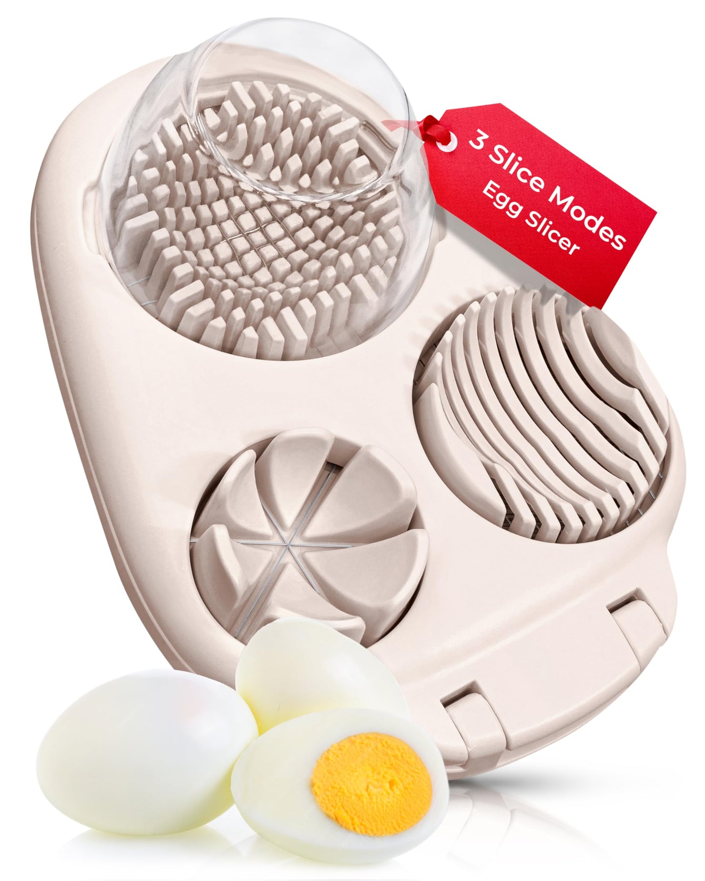 Egg Slicer for Hard Boiled Eggs - 3 Slice Modes Egg Cutter, Dicer, Chopper