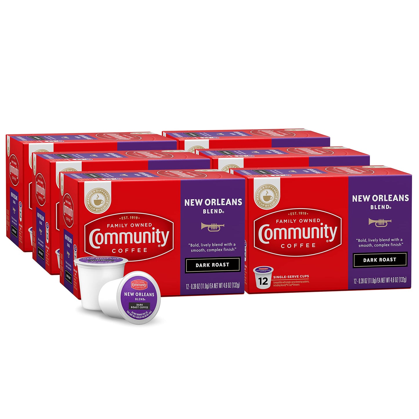 Community Coffee Grandma's Sugar Cookie Keurig K-Cup Pods, Limited Edition Holiday Flavor, Natural Ingredients, 10 Count (Pack of 6)