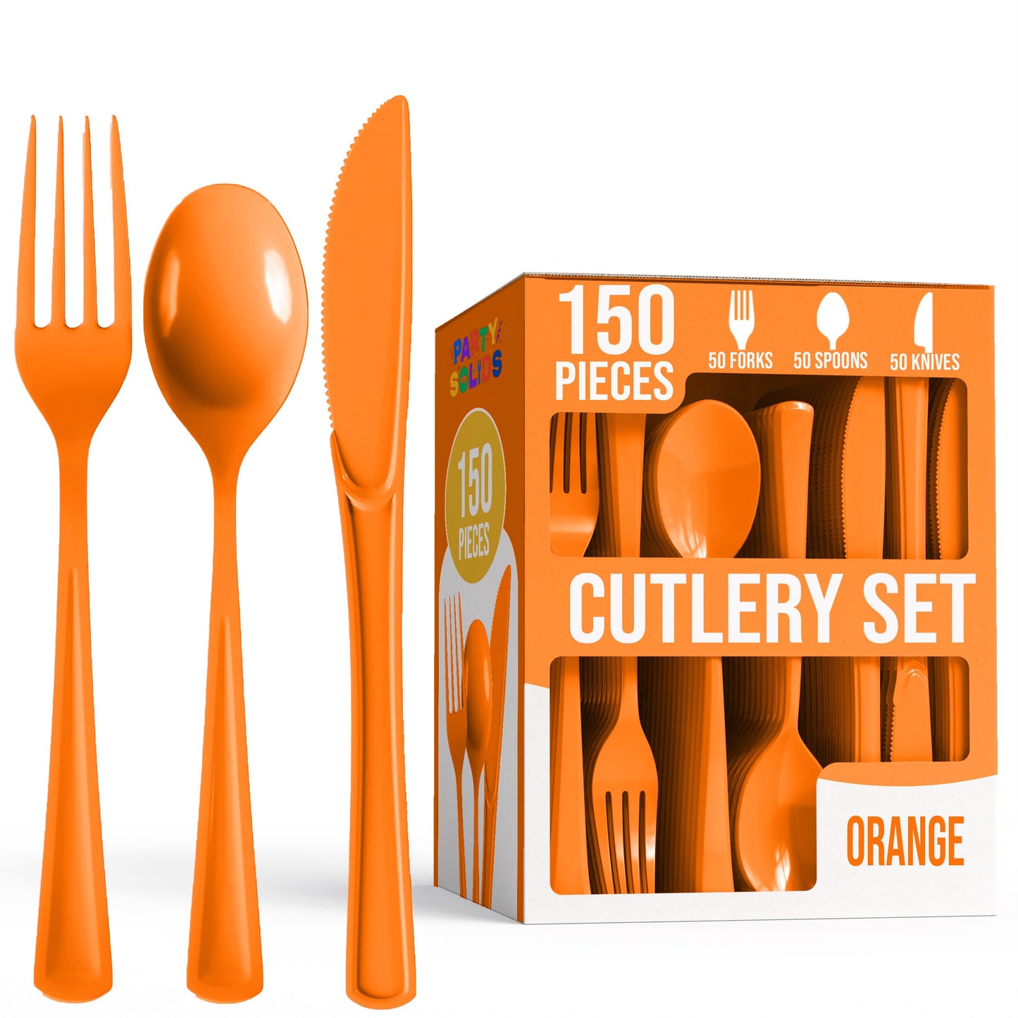 Party Solids Red Plastic Silverware 150 Pcs Red Cutlery Set