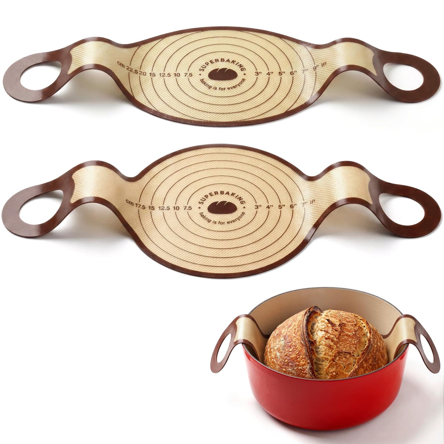 Pro Silicone Bread Sling, 9in Round, Set of 2