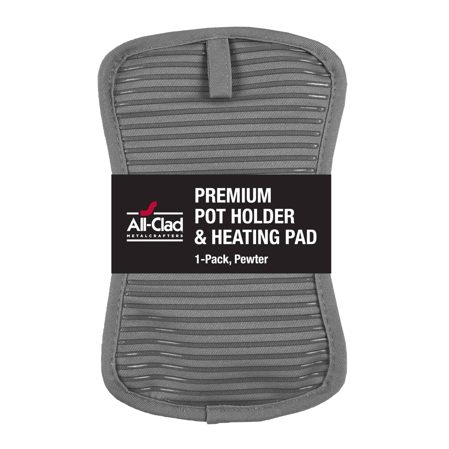 All-Clad Premium Pot Holder & Heating Pad, (1-Pack) Heat Resistant to 500 Degrees, 100% Cotton 10"x6.25" for Kitchen and Barbeque, Chili Red