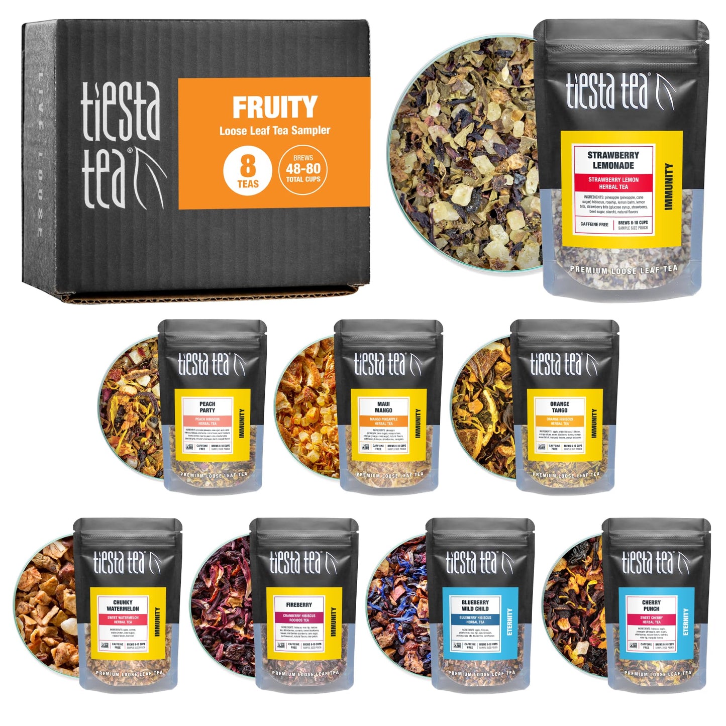Tiesta Tea - Herbal & Rooibos Tea Sampler Dry Flight Set, Loose Leaf