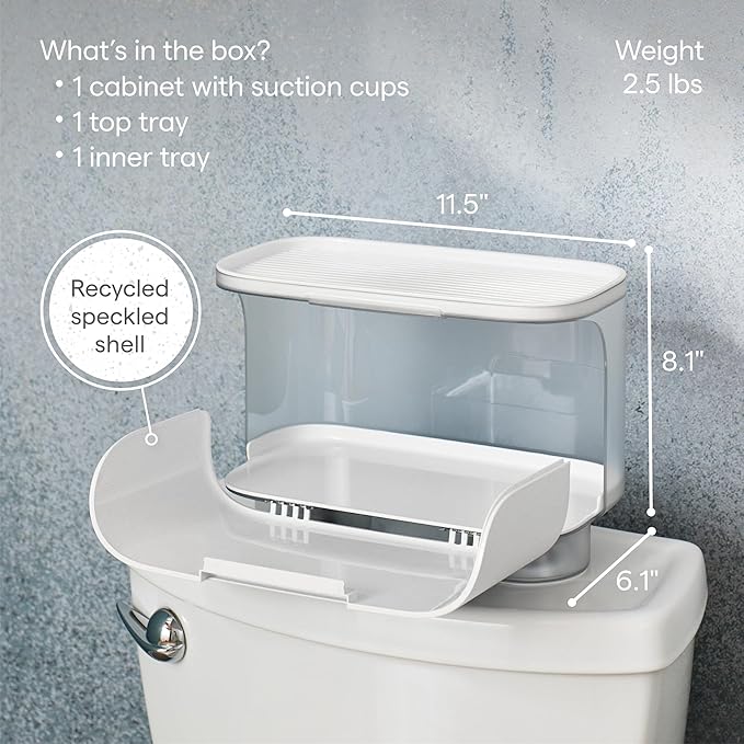YouCopia Hideaway Toilet Cabinet, Over The Toilet Bathroom Organizer for Paper Rolls, Wipes and Accessories