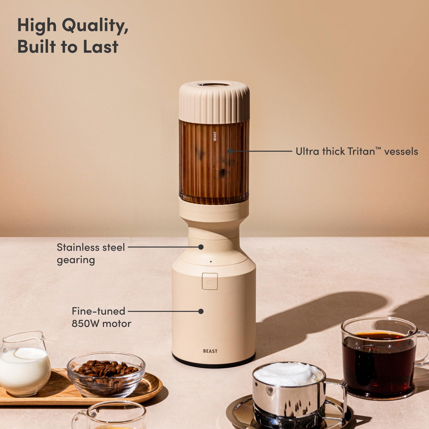 Beast Mighty 850 Plus Personal Blender, XL Vessel, Carbon Black, 850W