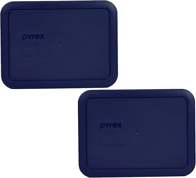 Pyrex 7210-PC 3-Cup Blue Food Storage Replacement Lid (2-Pack) - Made in the USA