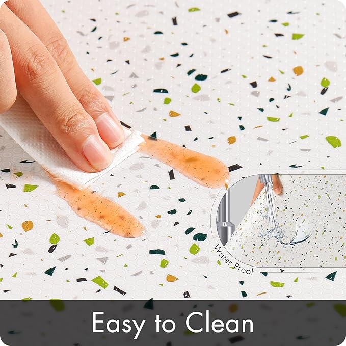 Cooyes Shelf Liner – Premium Non-Adhesive Cabinet and Drawer Liner for Kitchens – Waterproof Shelf Paper with Modern Pattern – Durable EVA Cabinet Mat – Easy to Cut