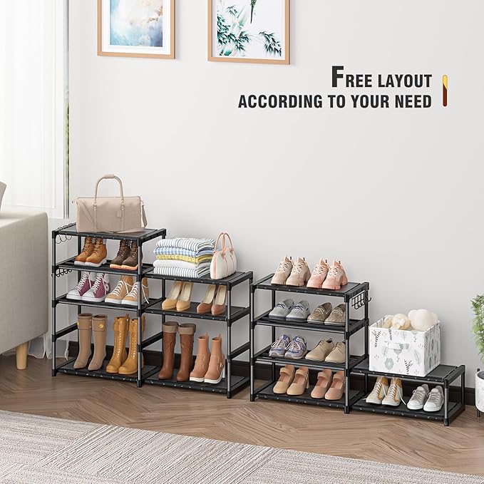 OYREL Shoe Rack Organizer 8 Tiers, Tall Shoe Racks Shelf Storage, 26-32 Pairs Vertical Large Rack,Stackable Shoes Racks for Entryway, Closet, Garage