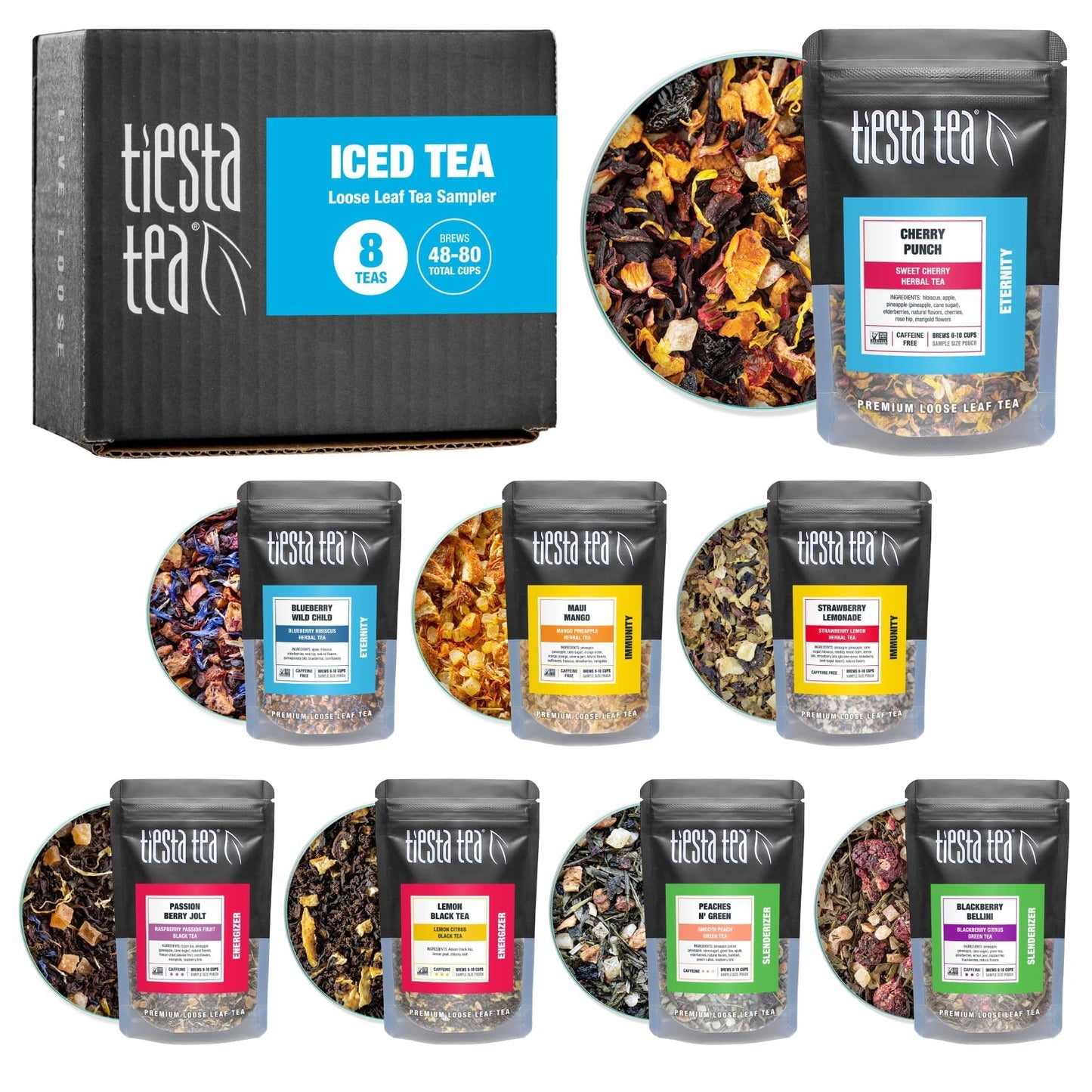 Tiesta Tea - Herbal & Rooibos Tea Sampler Dry Flight Set, Loose Leaf