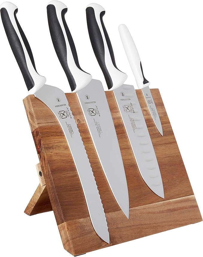 Mercer Culinary Millennia Colors 5-Piece Magnetic Board Set with Blue Handles, Bamboo, 16 x 8 x 18 inches