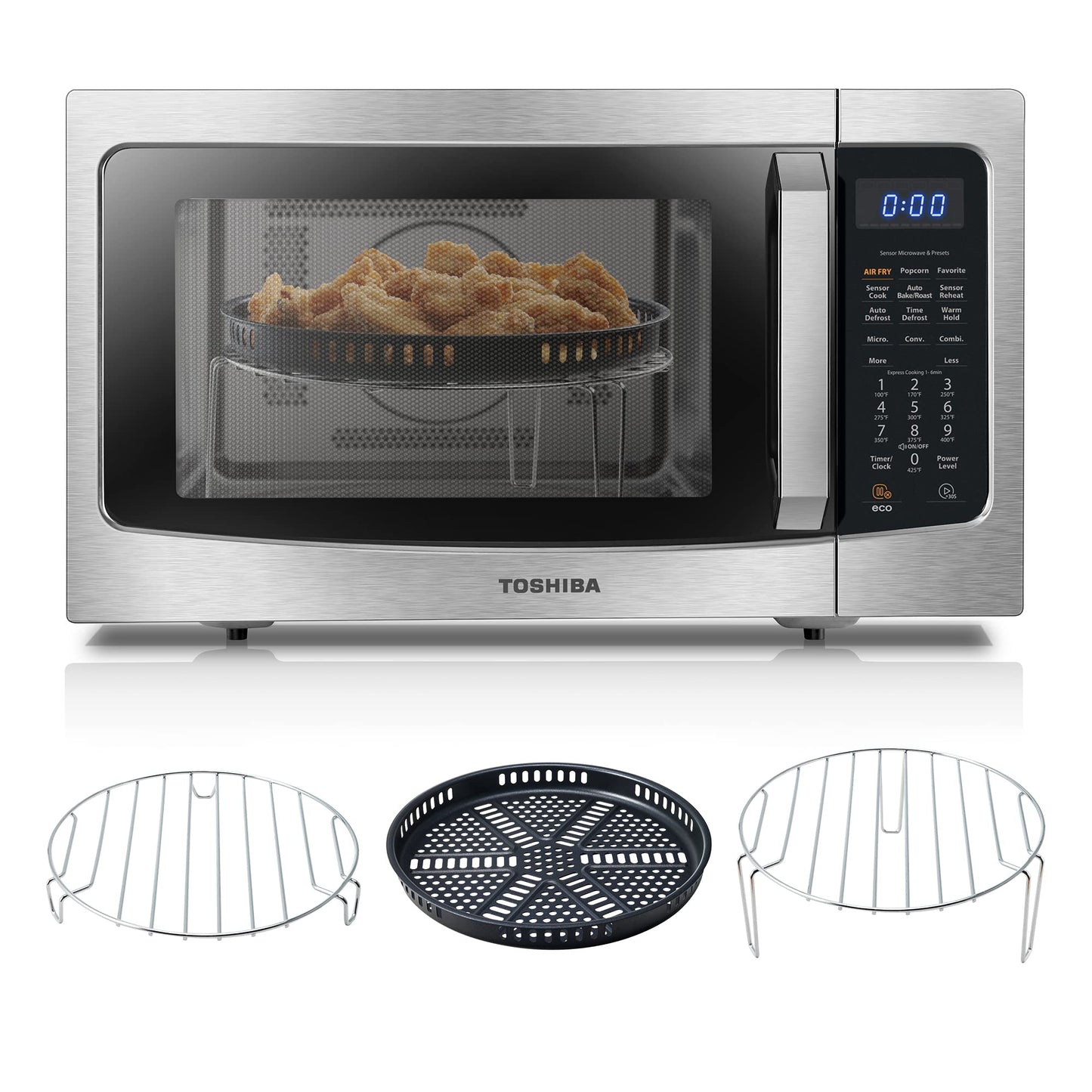 TOSHIBA 4-in-1 Countertop Microwave Oven with Air Fryer, 1.5 Cu.Ft, 1000W