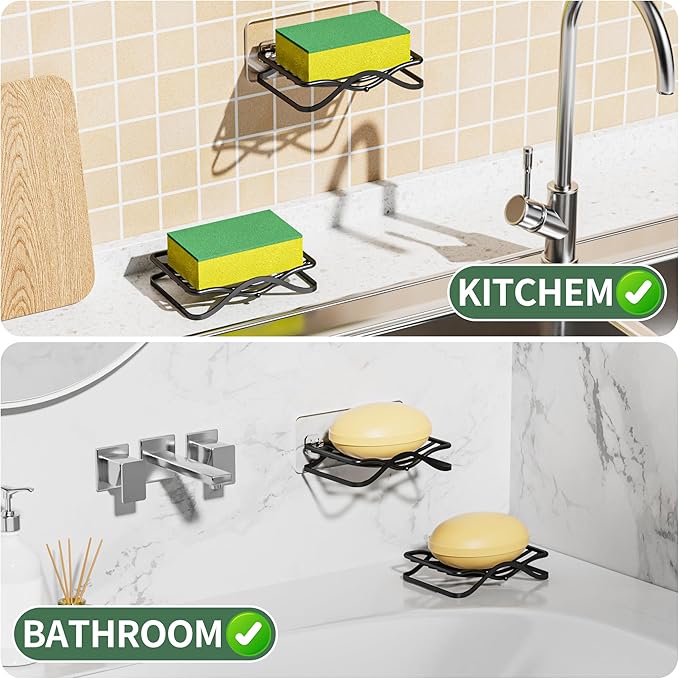 Corner Shower Caddy + 2 Soap Holders, 4 Tier Shower Caddy Tension Pole Stainless Steel Black, Extends 25-114.2 Inches, for Bathroom Organizers and Storage, Renter-Friendly and Gift Idea