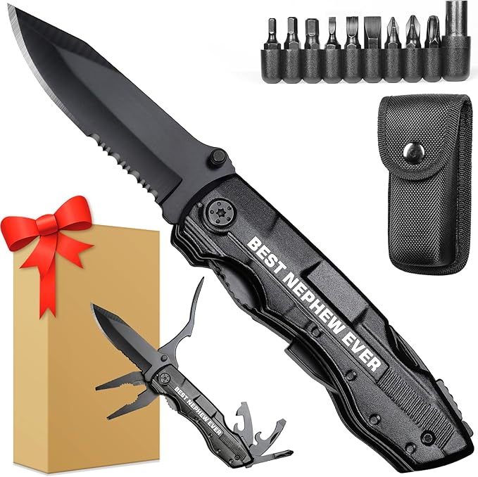 Grandpa Gifts, "BEST GRANDPA EVER" Multitool Knife, Stocking Stuffers for Grandpas, Grandpa’s Christmas Birthday Gifts Idea for Grandfather, Grandpa Fathers Day Gift, Grandpa’s Gift