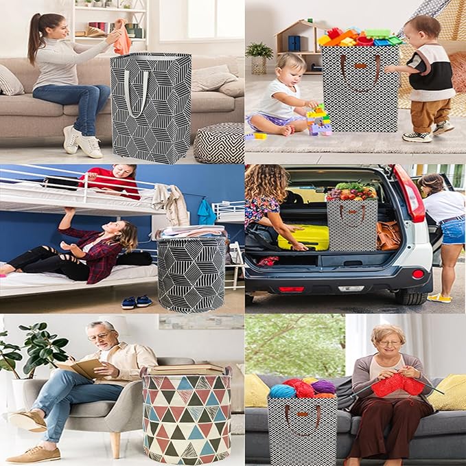 Waterproof Laundry Hamper 75L Collapsible Laundry Basket Extended Cotton Handle Laundry Bag Large Clothes Storage Toy Organization for Bathroom Bedroom Laundryroom College Dorms