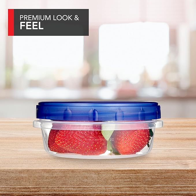 Stock Your Home 8oz Plastic Containers with Twist Top Lids (4 Pack), 1 Cup Small Freezer Containers for Leftover Food, Airtight Reusable Soup Containers with Lids, Microwave and Dishwasher Safe