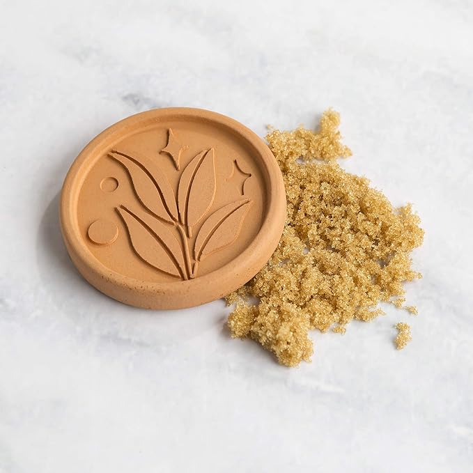 Goodful Brown Sugar Saver and Softener Disc with Elegant Leaf Design,Multiple Uses for Food Storage Containers,Reusable and Food Safe,Terracotta, (Pack of 24)