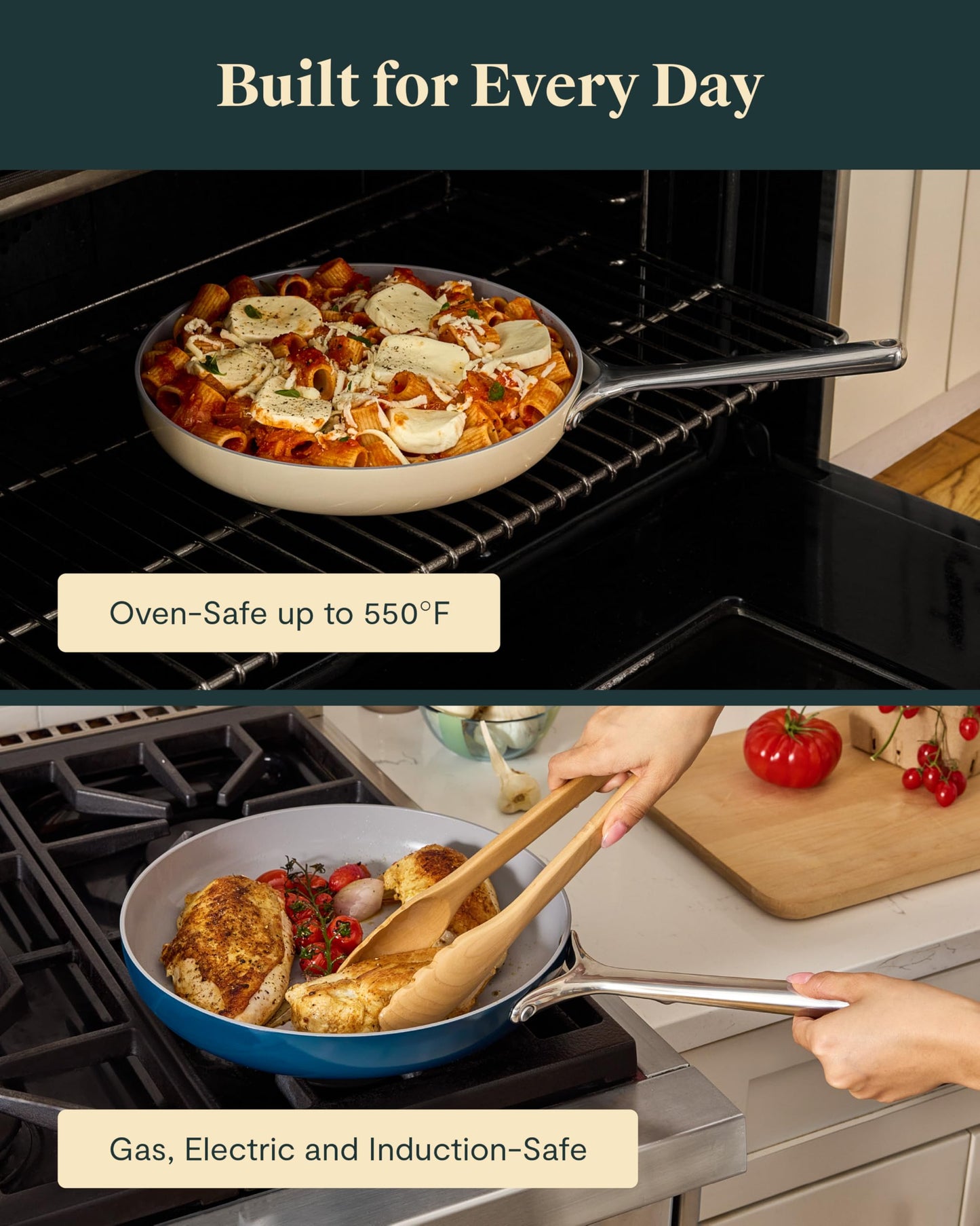 Caraway Ceramic Non-Stick Fry Pan Set with Glass Lids