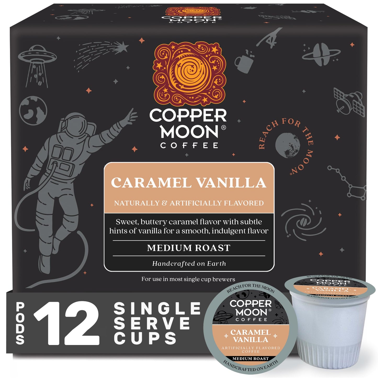 Copper Moon K-Cup Coffee Pods, Medium Roast, Pumpkin Spice Blend, 12 Count