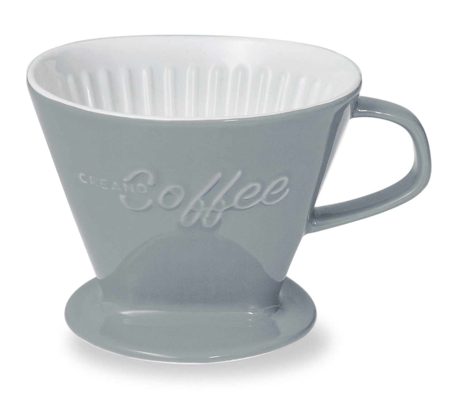 Creano XXL Porcelain Coffee Dripper Blue - Ceramic Cone Brewer - Pour Over Coffee Maker - Filter Size 4 - huge and heavy quality 800gr/28oz - 6 Colours availeble