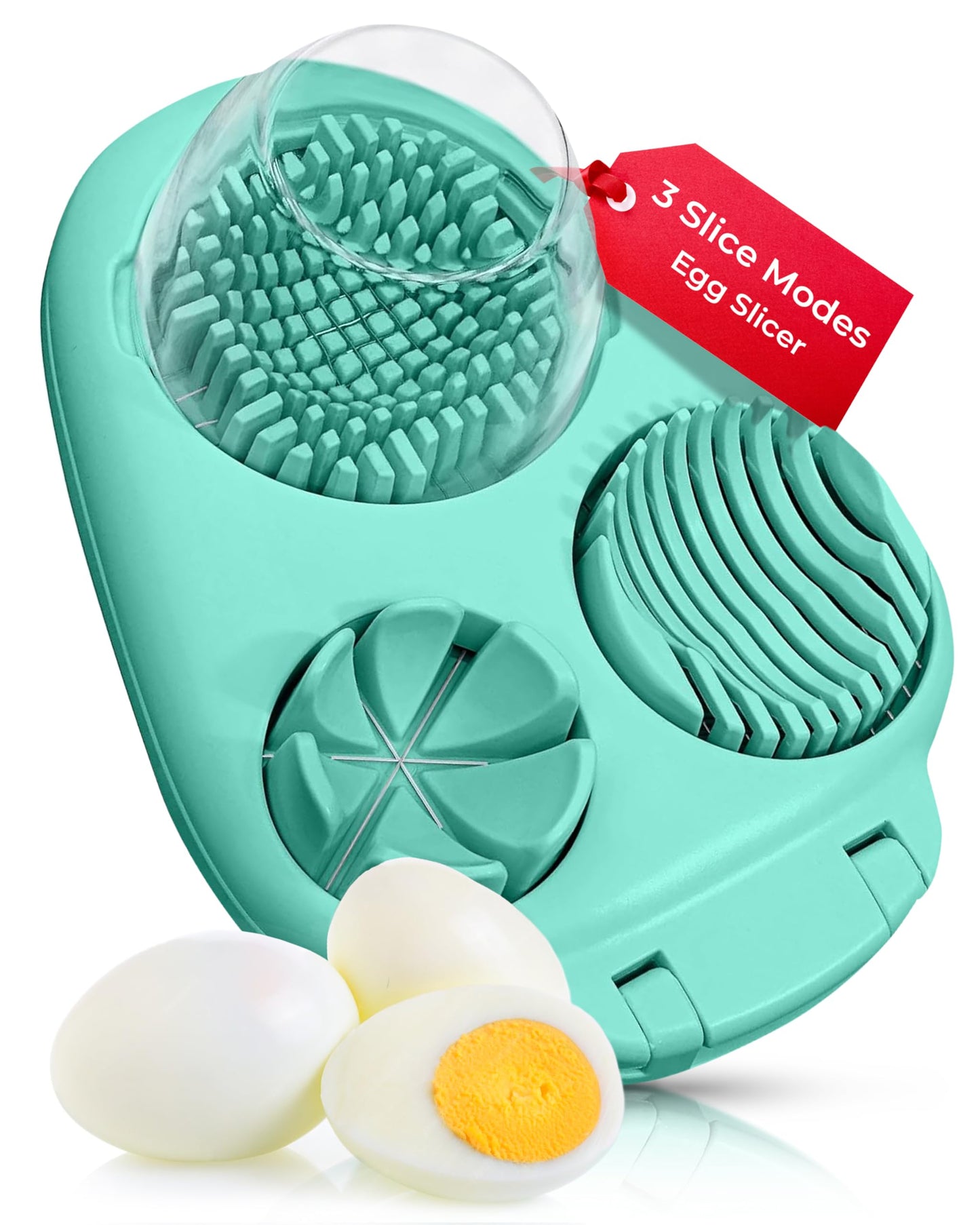 Egg Slicer for Hard Boiled Eggs - 3 Slice Modes Egg Cutter, Dicer, Chopper
