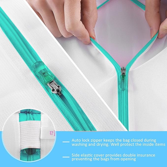GOGOODA Mesh Laundry Bags for Delicates Durable Protective Wash Bags Travel Storage Bags for Intimates Lingerie, 4PCS (6.5 * 8in)