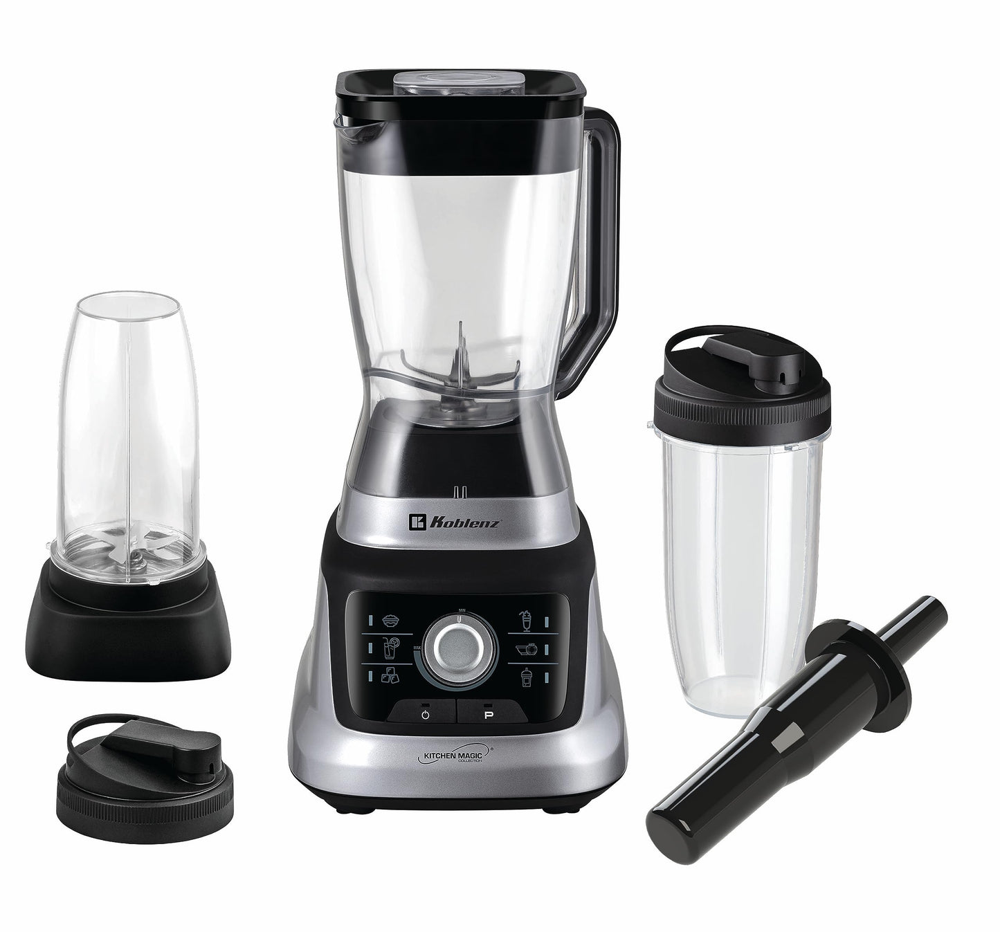 Koblenz Bob Countertop Blender, 1400W, 68 oz, Black/Chrome, LKM-9610
