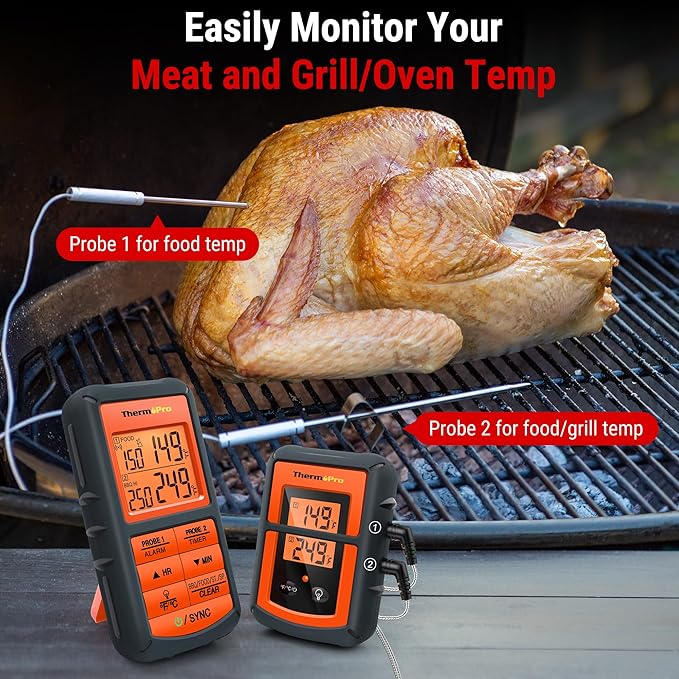 TempPro TempSync 500FT Wireless Meat Thermometer for Grilling and Smoking