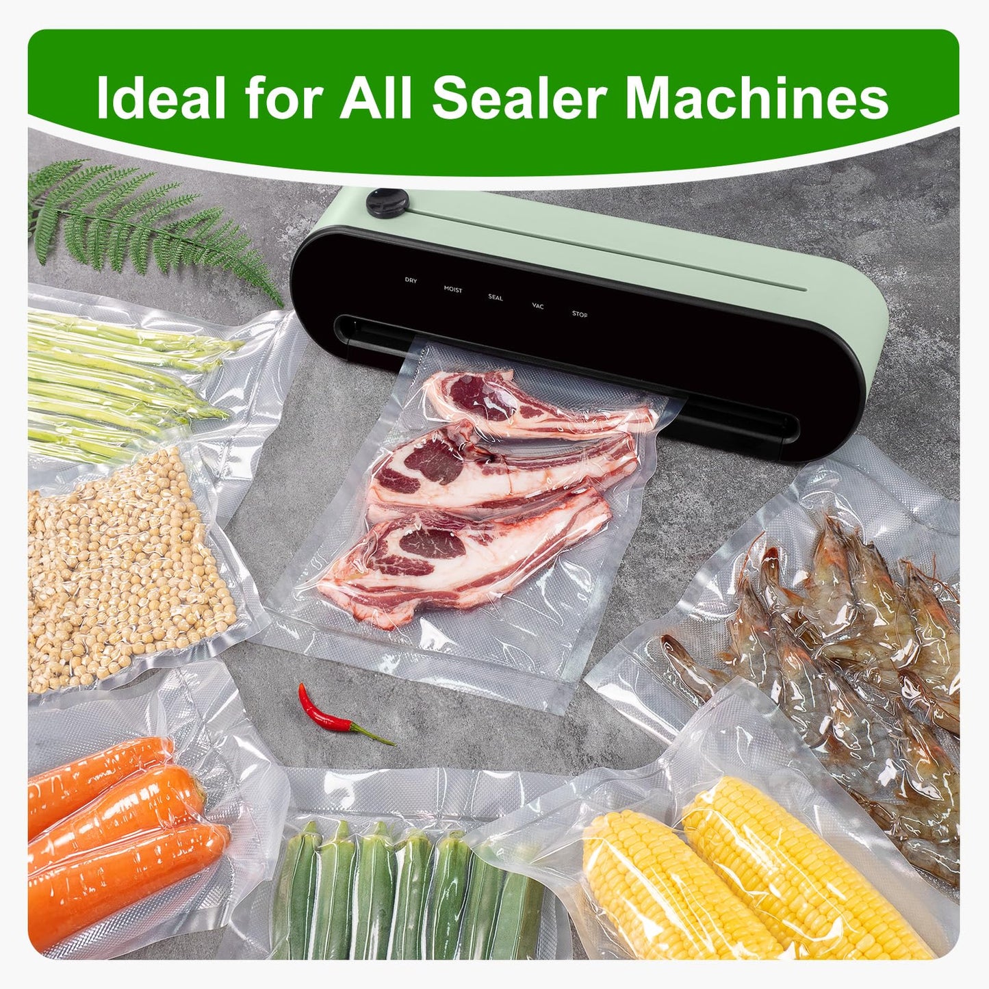 Ultrean 8" x 150' Vacuum Seal Roll Keeper with Cutter, Commercial Grade Vacuum Sealer Bags for Food Saver,BPA Free,Ideal for Storage, Meal Prep and Sous Vide