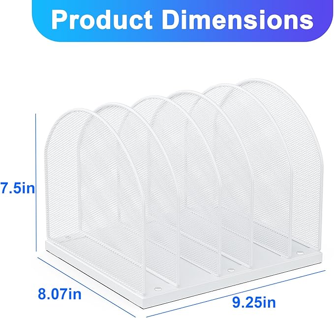 gianotter Desktop File Organizer, Desk Organizer with 5 Compartments, Paper Organizer for Desk, Workspace Organizers for Office Supplies (White)