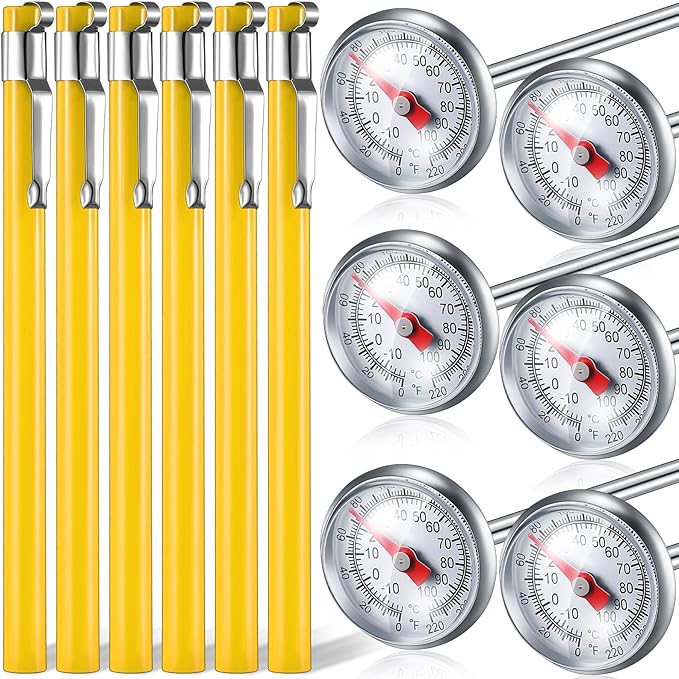 Xuhal 12 Pcs Stainless Steel Kitchen Dial Thermometer 5",Black