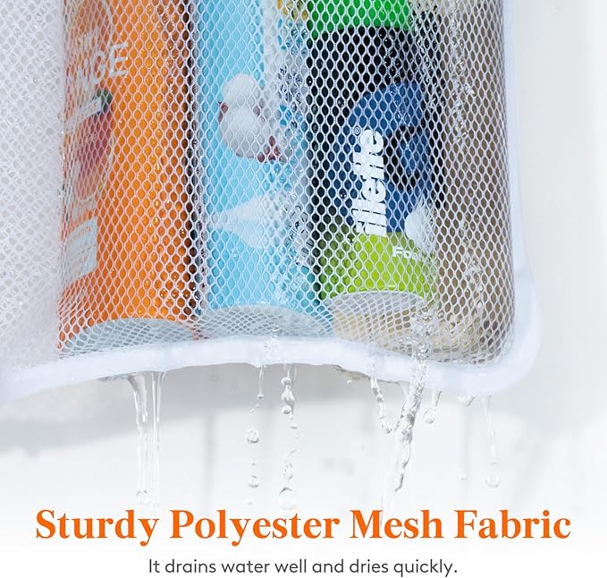 Lifewit Mesh Shower Caddy, 7 Pockets Hanging Shower Organizer with Quick Drying Mesh, Portable Space Saving Bathroom Organizer to Hold Soap, Shampoo and Cruise Ship Essentials, White, 2 Pack
