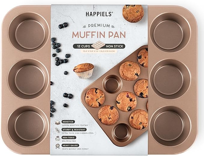 HAPPIELS 5 x 9 inch Nonstick Loaf Pan 1lb for Oven Baking, PFOA & BPA Free