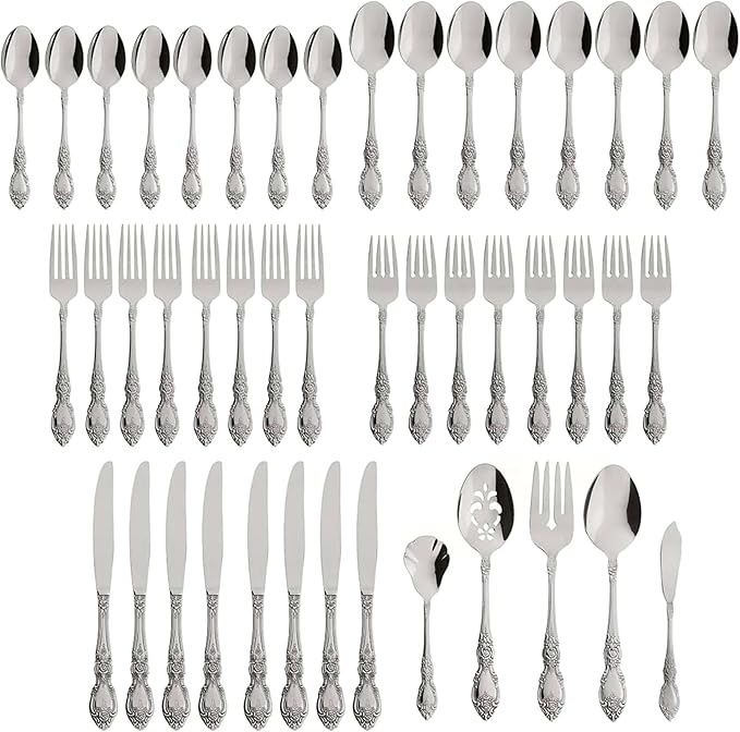 Oneida Wordsworth 45-Piece 18/0 Silverware Set for 8, Flatware