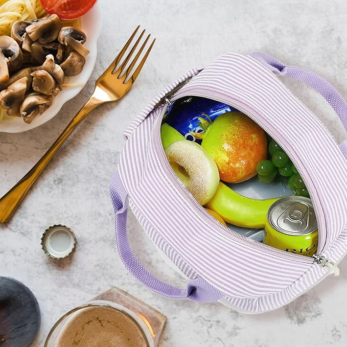 Bluboon Lunch Bag for Women Men Cute Corduroy Lunch Tote Bags Reusable Insulated Lunch Box Large Capacity Reusable Insulated Cooler for Work Picnic or Travel