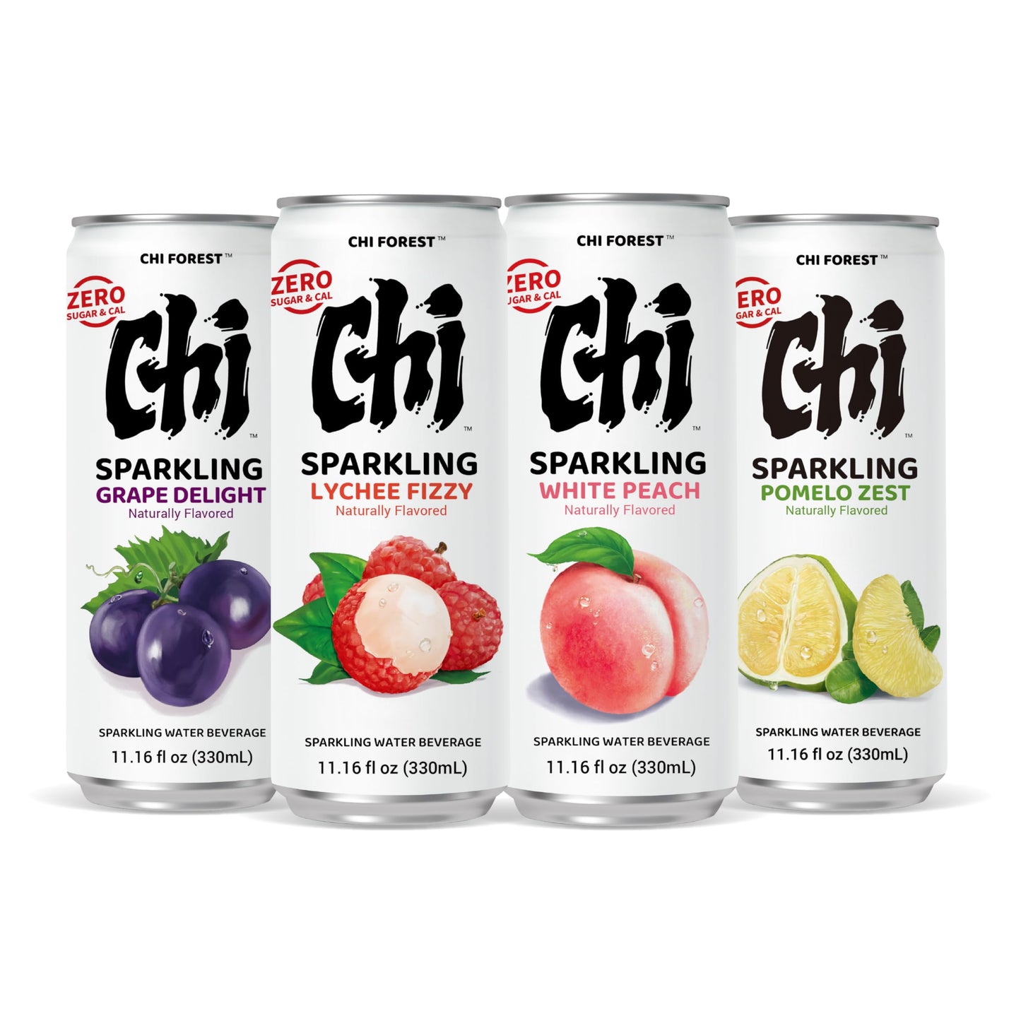 CHI FOREST Mango Sparkling Water Beverage, Zero Sugar Drinks, Zero Artificial Flavor, 11.16 fl oz Cans (Pack of 24)