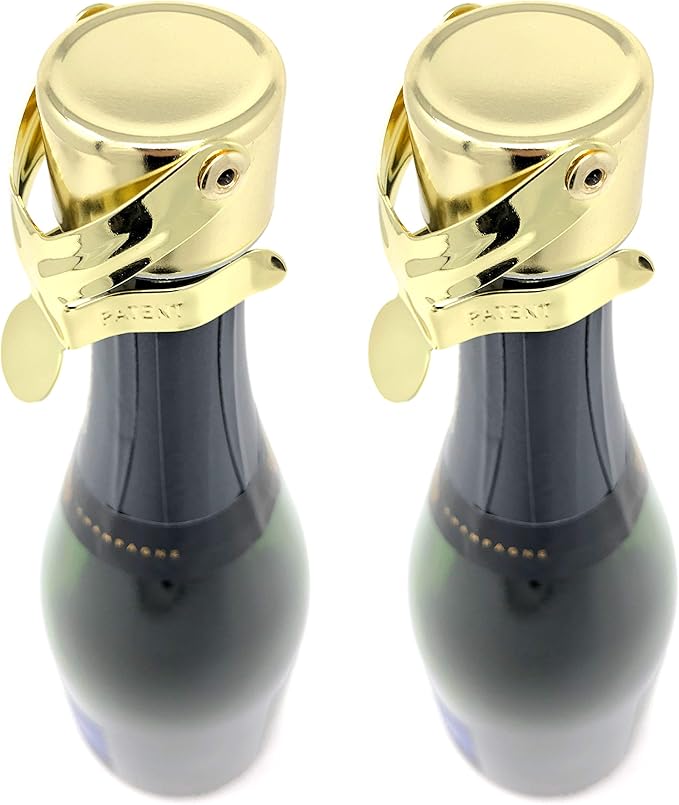 KLOVEO Champagne Stoppers - WAF Patented Seal - Made in Italy - Black