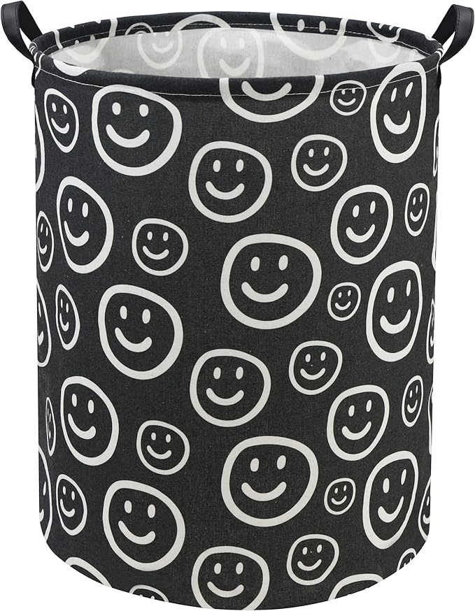 HIYAGON Baby Laundry Basket Baby Hamper for Nursery Girl Kids Hamper Cute Kids Toys Storage Bin Organizer Smile Room Decor for Home(Smile)