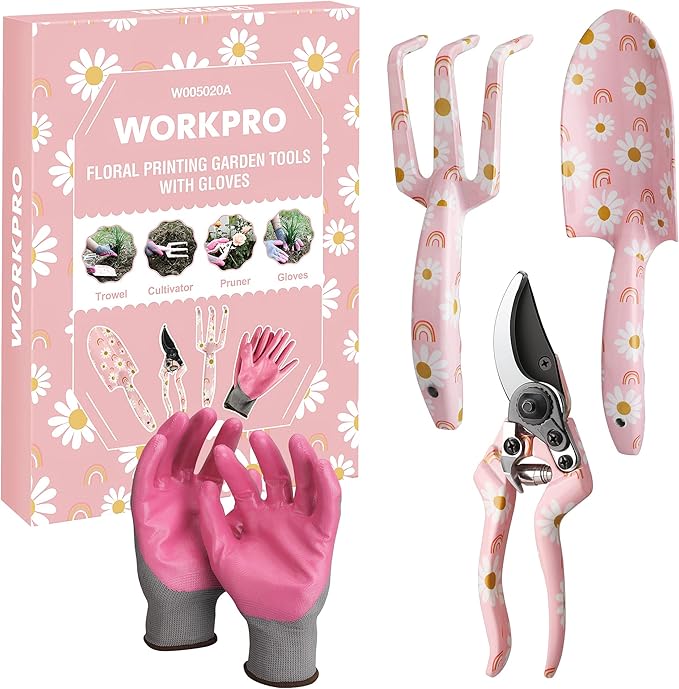 WORKPRO 5-Piece Aluminum Garden Tool Set, Heavy Duty