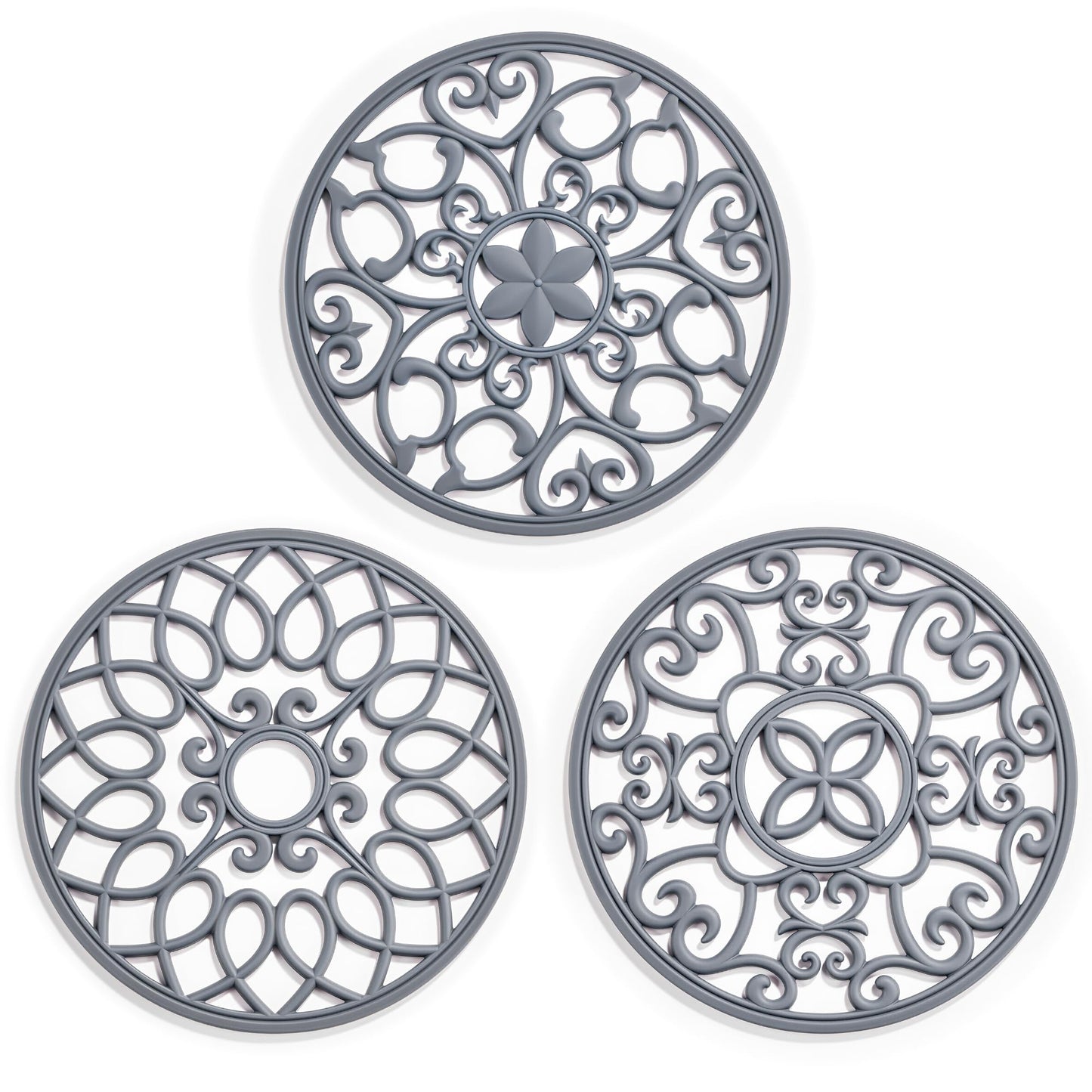 SMARTAKE 6 Set Silicone Trivet Mats for Hot Dishes Pots and Pans (Red)