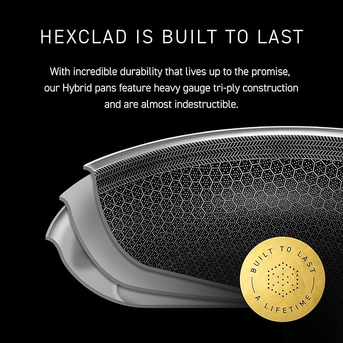 HexClad Hybrid Nonstick Pizza Steel for Pizzas Up to 14", Oven & BBQ Safe