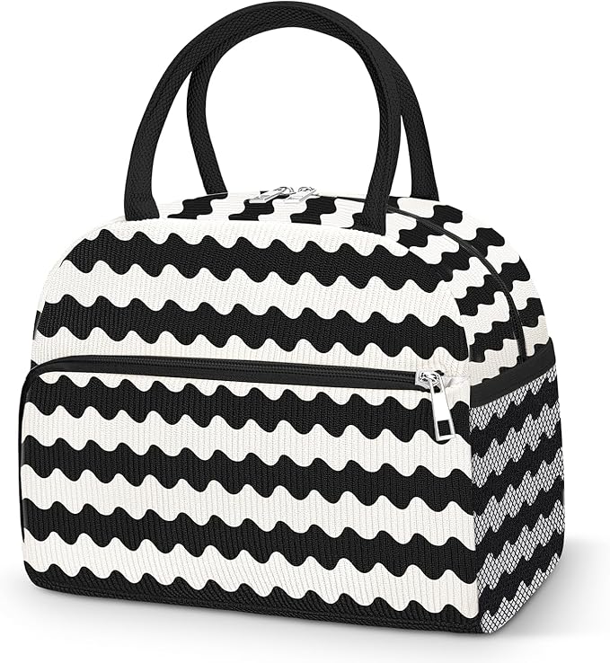 Coobiiya Lunch Bag Lunch Box for Women Men,Large Capacity Corduroy Lunch Tote Bags Insulated Reusable LunchBags Cute Cooler Bag for Work Travel Picnic adults