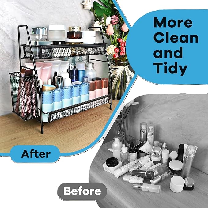 Bathroom Organizer Countertop, Spice Rack Organizer for Cabinet,Bathroom Counter Organizer, Kitchen Countertop Organizer
