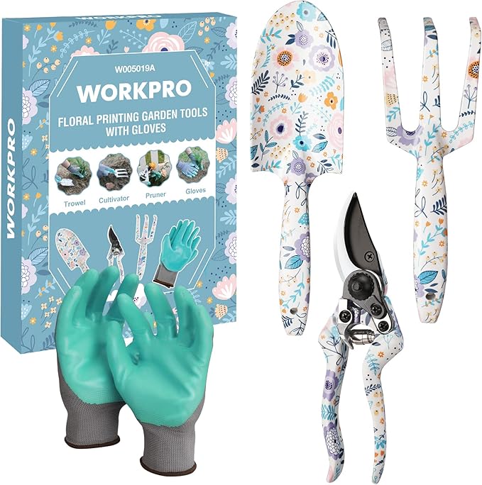 WORKPRO 5-Piece Aluminum Garden Tool Set, Heavy Duty
