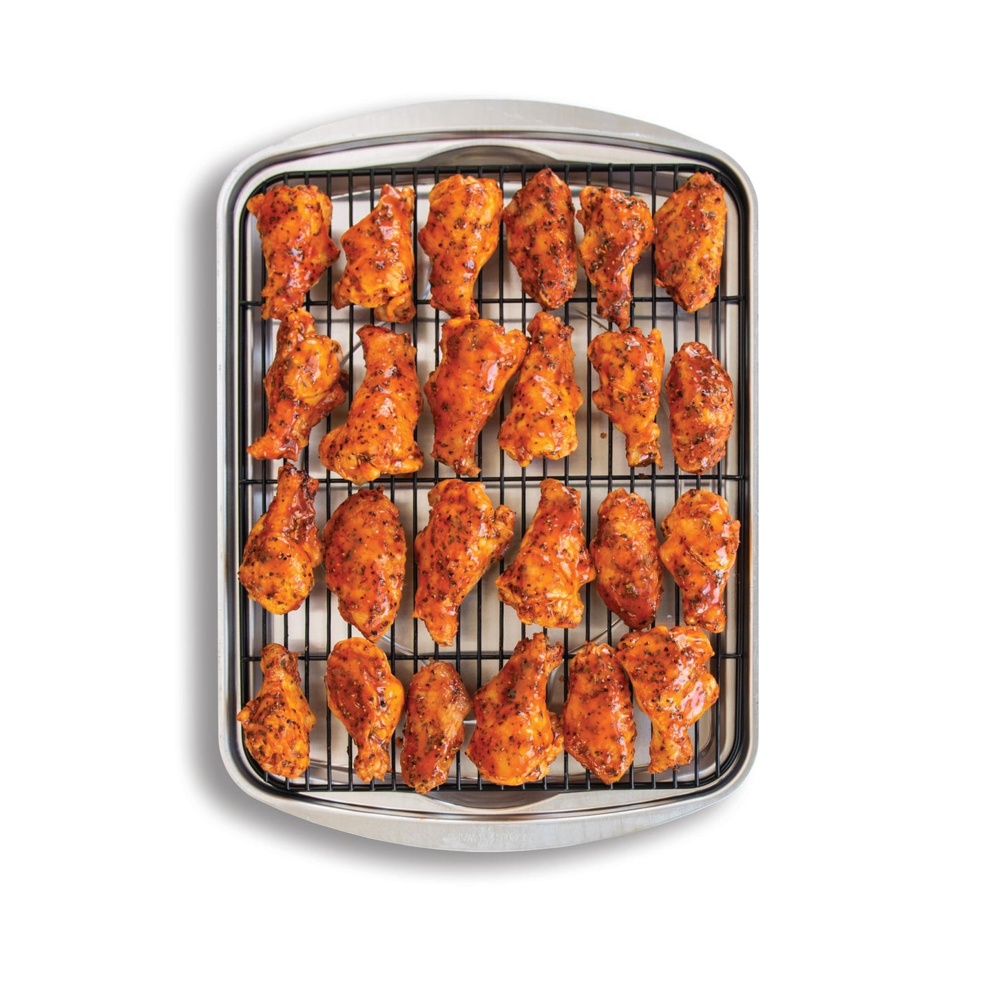 Nordic Ware High-Sided Half Sheet Oven Crisping Baking Tray with Rack, Natural Nonstick Aluminum For Air Frying, Crisping, Broiling, Baking; Cooking Surface 17.9 x 12.9 x 2 inches