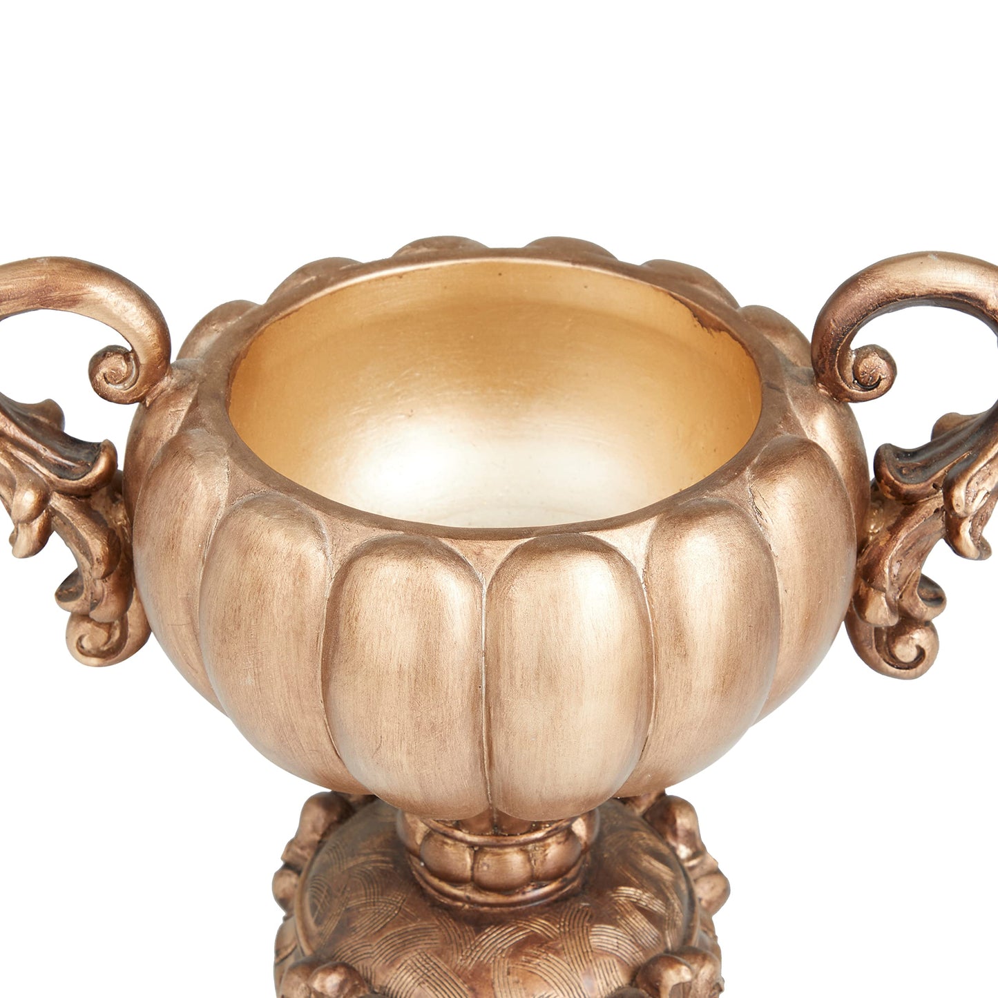 Deco 79 Polystone Solid Decorative Jars, 12" x 8" x 13", Bronze